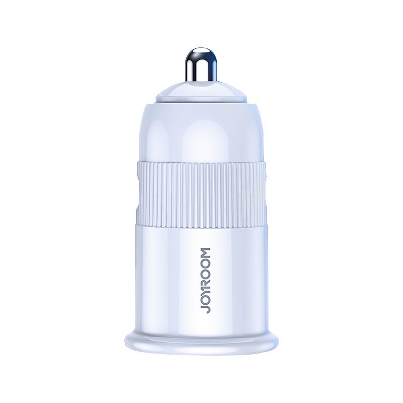 Joyroom C-A06 3.1A Mini Dual-Port Fast Car Charger With Micro USB Cable - White