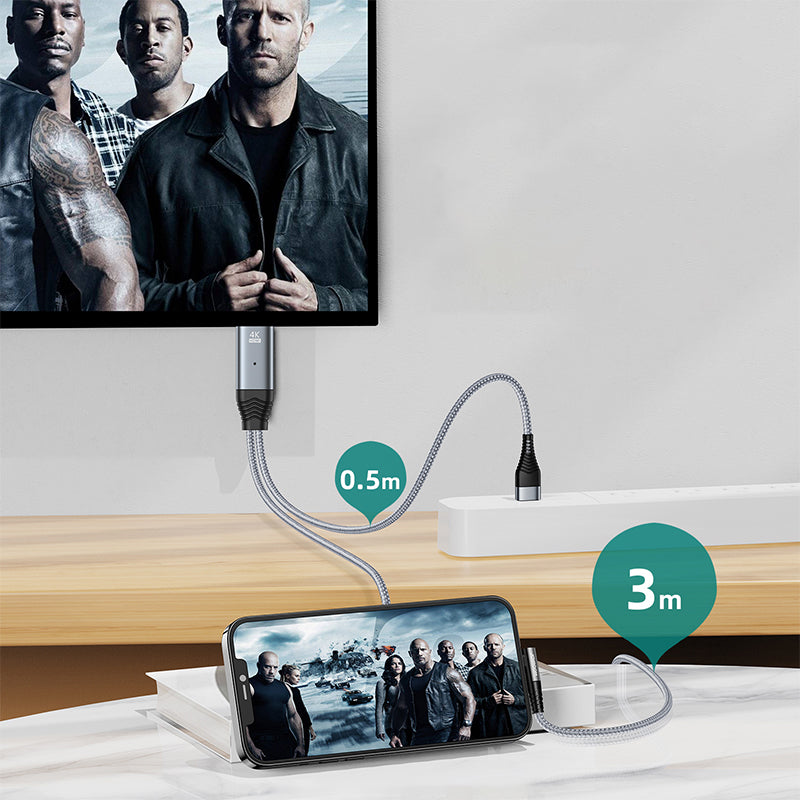 JOYROOM SY-35L1 Câble adaptateur Lightning 8 broches vers HDMI 4K, longueur 3 m