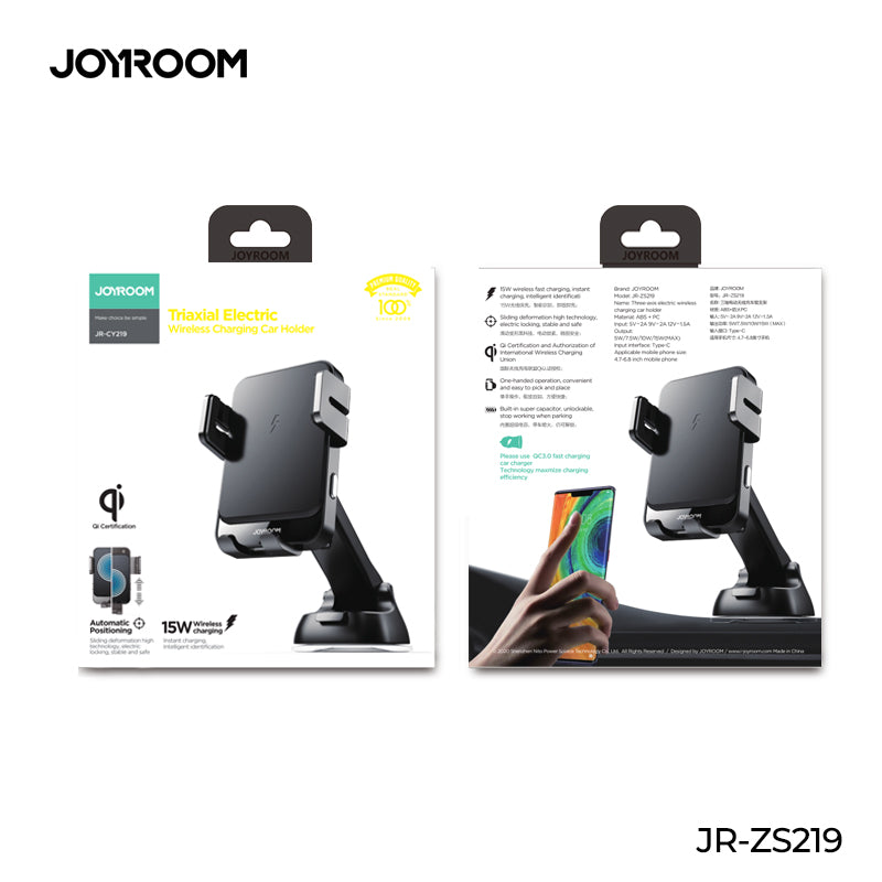 JOYROOM JR-ZS219 Electric 15W Qi Support de voiture pour tableau de bord de char