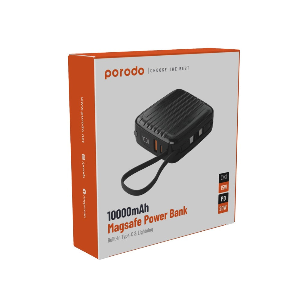 Porodo Magsafe Power Bank 10000mAh PD 20W Wireless 15W