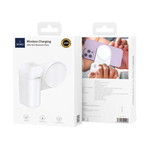 Chargeur Sans Fil WiWU Selfie Stick - Blanc