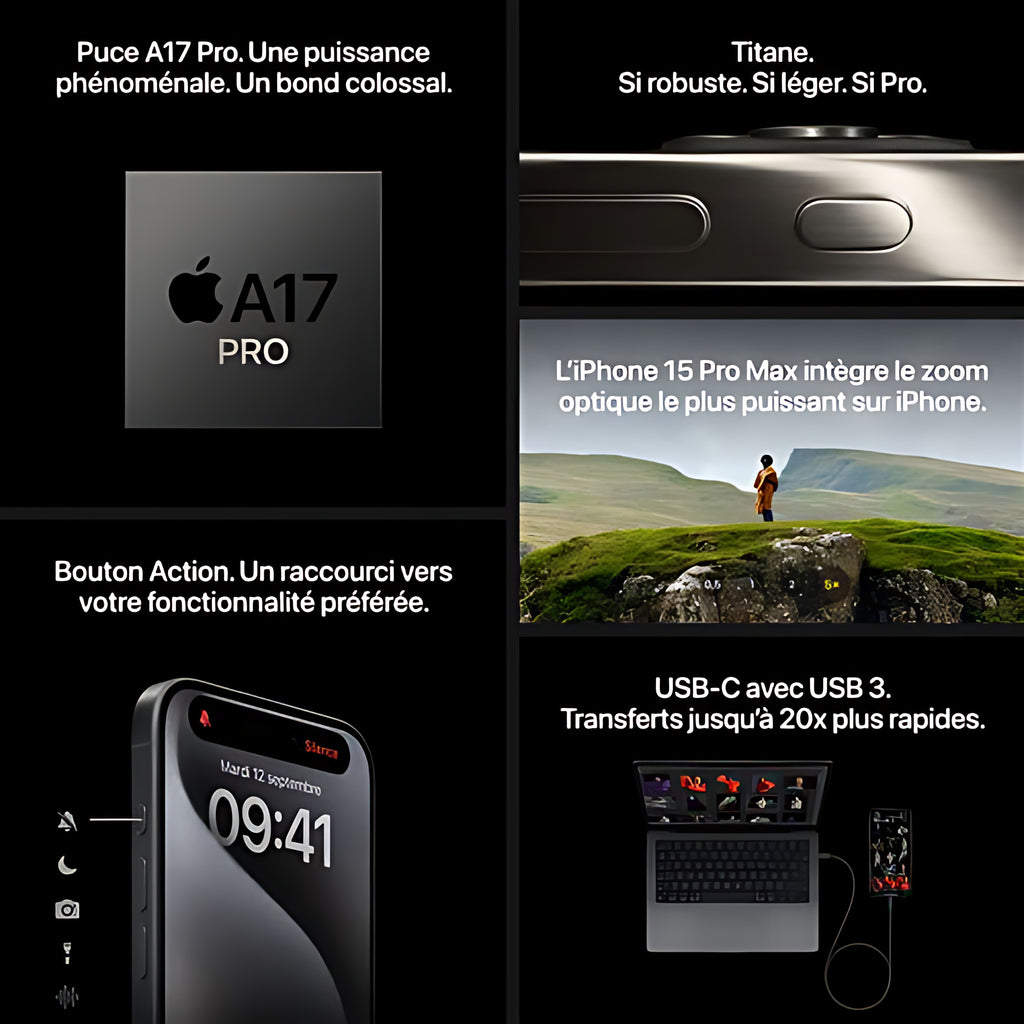 IPHONE 15 PRO 128GO BLANC TITANIUM - APPLE