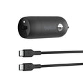 Chargeur de voiture USB-C (30 W) avec câble USB-C vers USB-C Belkin