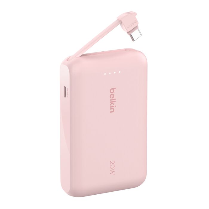 BoostCharge-Power Bank 10K with Integrated Cable- rose