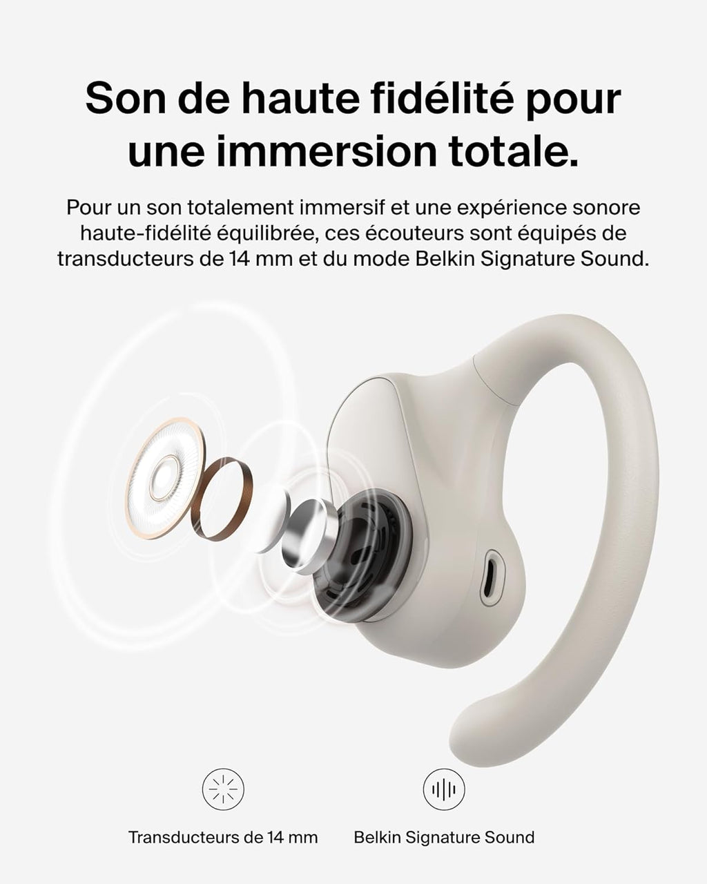 Écouteurs sans fils Oreilles Libres Belkin SoundForm - Beige