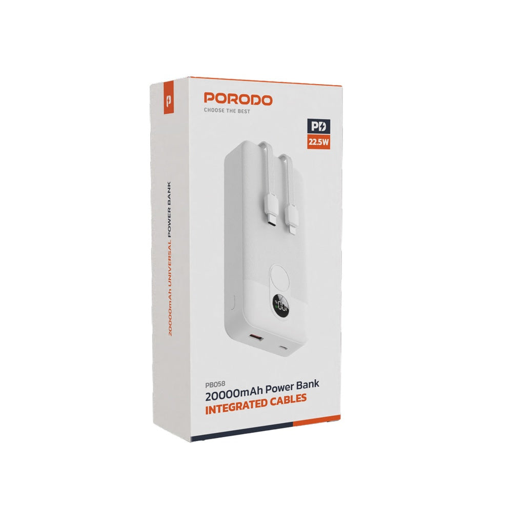 Power bank PORODO 20000mAh blanc
