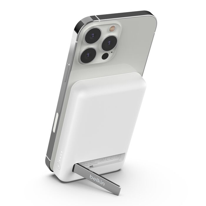 POWER BANK BELKIN BOOST CHARGE MAGSAFE 5000MAH + SUPPORT - BLANC