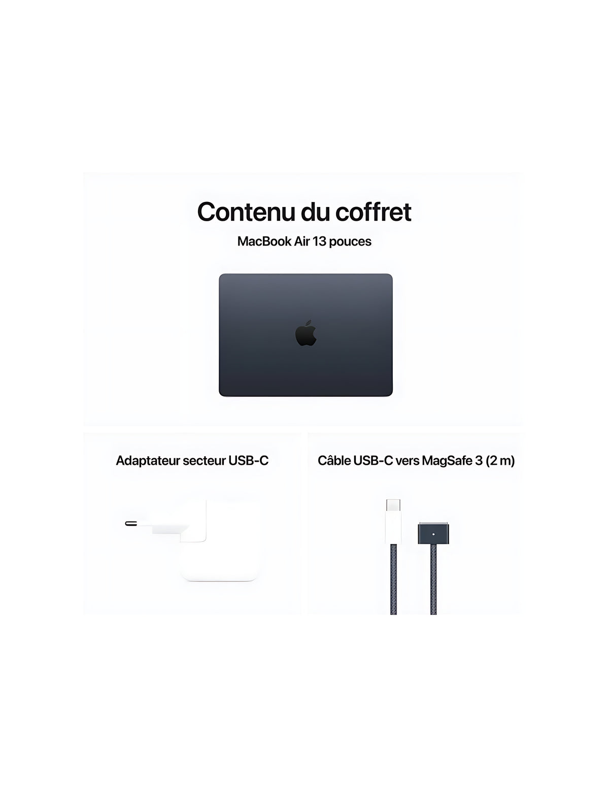MacBook Air 15 pouces M5 CPU 10C GPU 10C 16GB SSD 512Go - Midnight