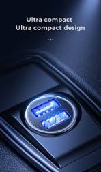 Joyroom C-A06 3.1A Mini chargeur de voiture rapide à double port avec câble micr – Image 3