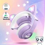 Cat ear sans fil bluetooth headset stn-28 noir stéréo confort réduction – Image 2