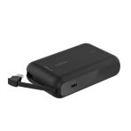 BoostCharge-Power Bank 10K with Integrated Cable- NOIR