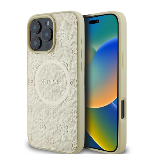 Coque Guess "Peony" pour iPhone 16 Pro -beige overflow