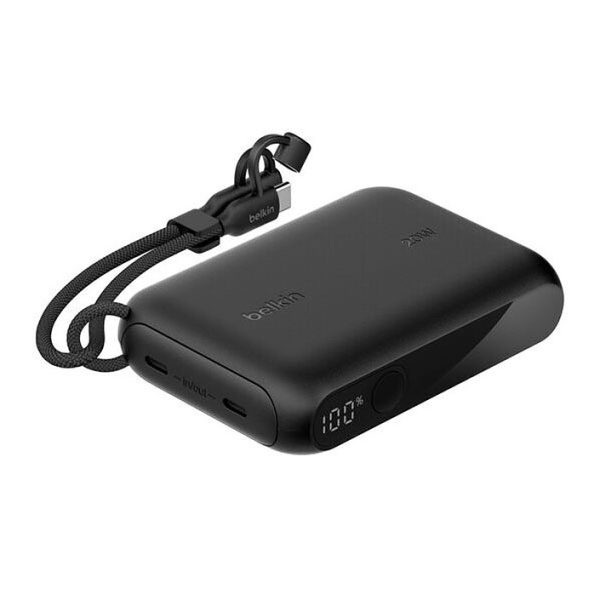 Powerbank 10 000 mAh avec écran LED affichant le niveau de batterie, batterie externe portable compacte