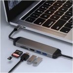WIWU ALPHA 5 IN 1 USB-C HUB A521H - Gris – Image 2