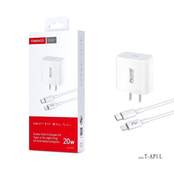 CHARGEUR RAPIDE TRANYOO  20W TYPE-C AVEC CABLE USB VERS IPHONE