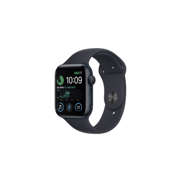 Apple Watch SE GPS 44 mm avec boîtier en aluminium et bracelet sport minuit - M/L