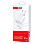 MZP Tranyoo T-AP2L QC 4.0/20W 1 port USB-C + câble USB-C vers Lightning Blanc