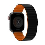 Bracelet magnétique JCPal FlexForm pour Apple Watch 42, 44 et 45 mm, noir et orange – Image 3
