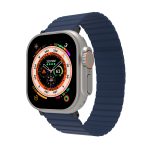 Bracelet magnétique JCPal FlexForm pour Apple Watch 42/44/45/46et 49mm, bleu marine