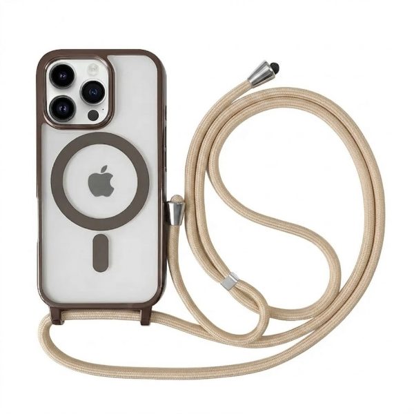 Coque en Silicone MagSafe avec Chaîne pour iPhone 15